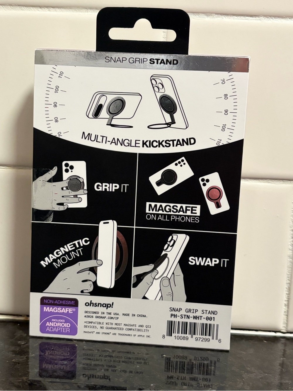 OhSnap! The Snap Grip Stand & Multi Angle MagSafe Tripod - New/Sealed (New) - Picture 3 of 15